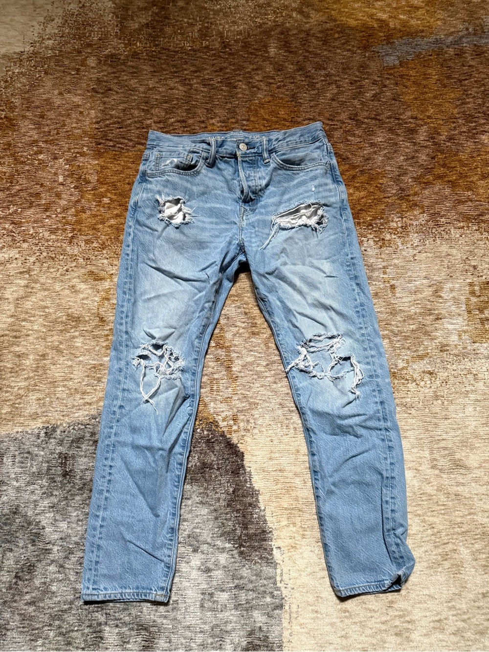 American Eagle Outfitters Light Blue Ripped Skinny Jeans